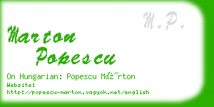 marton popescu business card